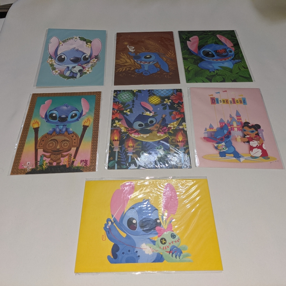 Disney Wonderground Gallery Stitch 7 Postcard Lot